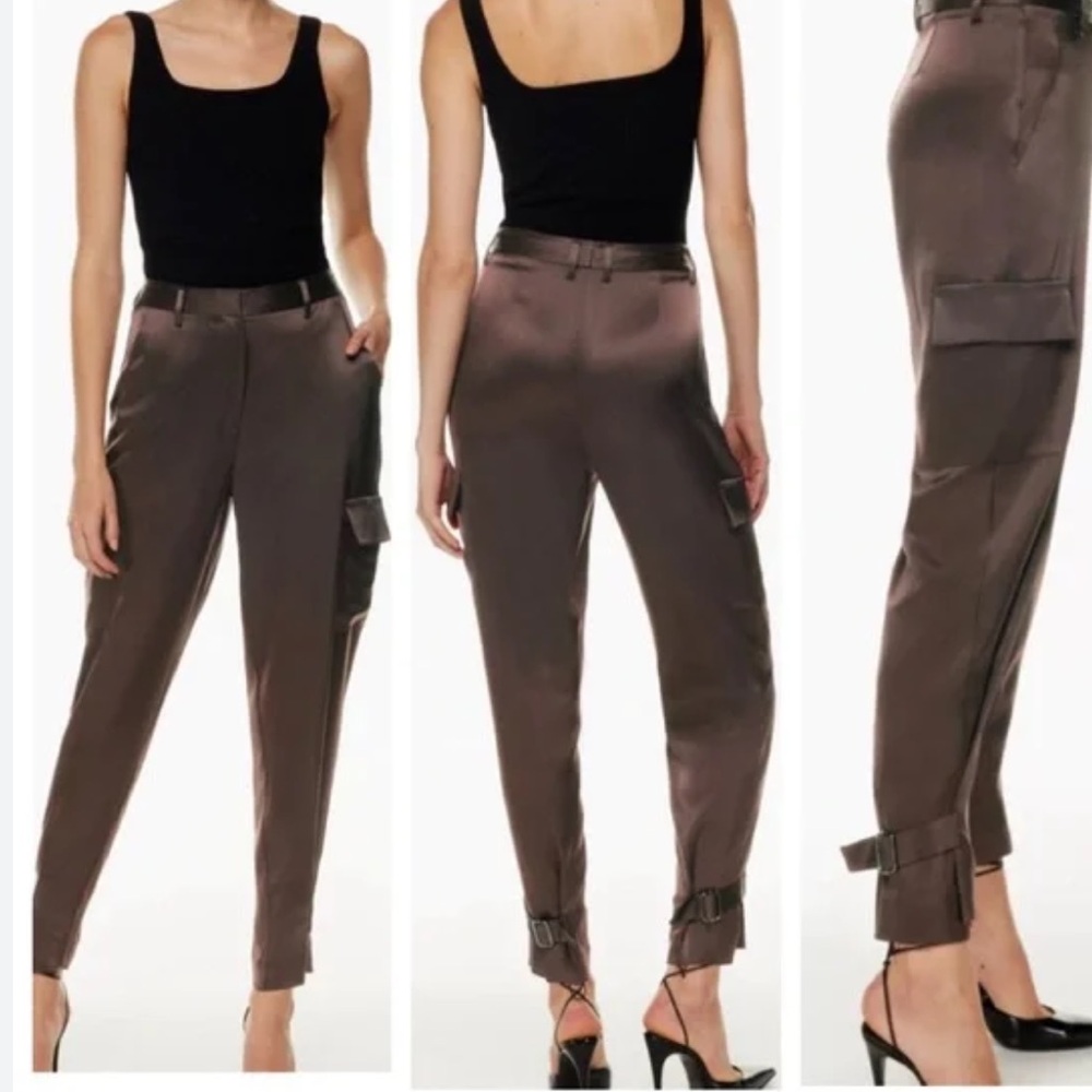 Aritzia Babaton‎ Satin Refined High Waist Cargo Pants
